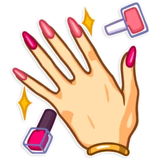 💅 manicure, nails, cosmetics, beauty, nail polish, hand telegram sticker