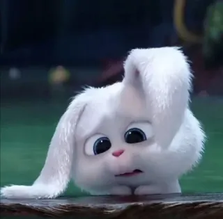 😔 Snowball The Secret Life of Pets bunny, rabbit, cute, animal, white, cartoon telegram sticker