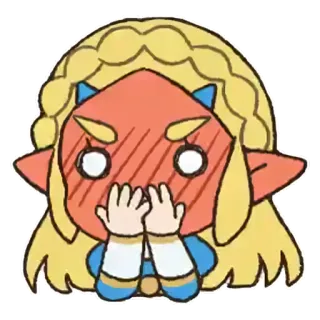 😳 Zelda Legend of Zelda mono, enfadado, legend of zelda, chibi telegram sticker