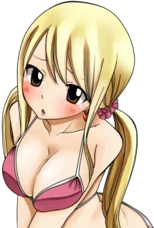 😯 Lucy Heartfilia Fairy Tail Anime, Manga, Lucy Heartfilia, Fairy Tail, Bikini, Lindo/a whatsapp sticker