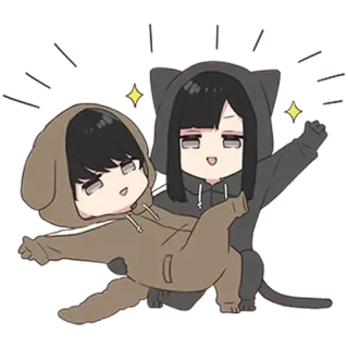 🌟 น่ารัก, อนิเมะ, แมว, หมา, คาวาอิ, สัตว์ telegram sticker