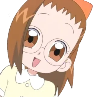 😃 Anime, Garota, Personagem, Óculos, Fofo telegram sticker