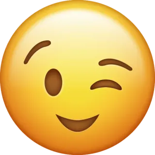 😉 Emoji, Zwinkern, Gesicht, Gelb, Smiley, Ausdruck, Glücklich whatsapp sticker