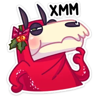 🤔 XMM Dessin animé, Vacances, Animal, Mignon, Noël, Ruban, Cloches whatsapp sticker