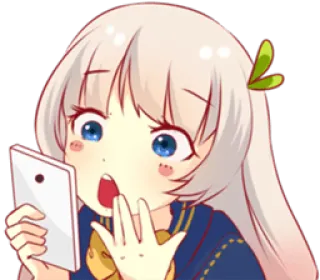 📱 Anime, terkejut, Kawaii, reaksi, ekspresi, tablet telegram sticker