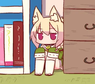 📚 Anime, Kawaii, Chica zorro, Chibi, Lindo, Manga telegram sticker