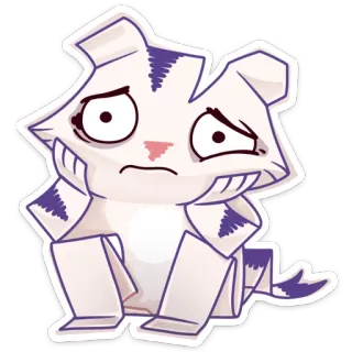 😒 tier, traurig, katze, cartoon, aufkleber, weiß telegram sticker