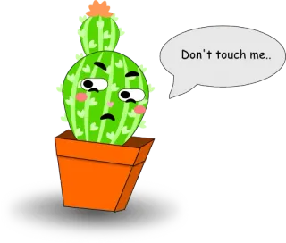 😒 Don't touch me.. кактус, растение, осторожно, колючий, не трогать, мультик, природа whatsapp sticker