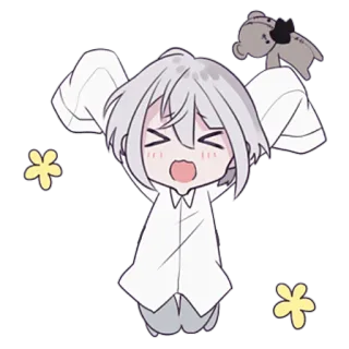 ☺️ Anime, Chibi, Leuk, Kawaii, Cartoon, Personage telegram sticker
