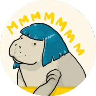 👩 MMMMMMM Мультфильм, Иллюстрация, Милый, Животное whatsapp sticker