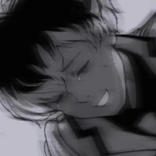 🖤 Izuku Midoriya My Hero Academia anime, crying, sad, hero, deku whatsapp sticker