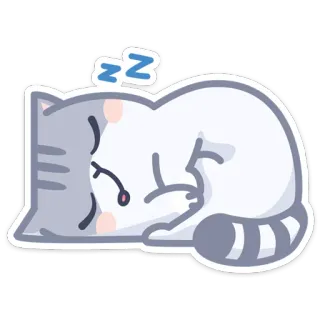 😴 zz gato, dormindo, fofo, gatinho, desenho animado, animal, descanso, soneca whatsapp sticker