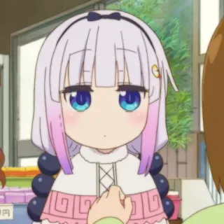 🍚 Kanna Kamui Miss Kobayashi's Dragon Maid Anime, Kanna, Kawaii, Dragão, Fofo, Kobayashi-san Chi no Maid Dragon whatsapp sticker