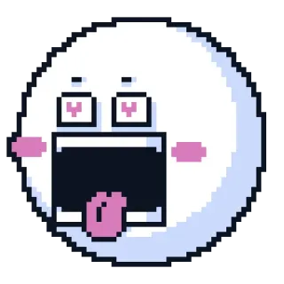 😍 ghost, pixel art, surprised, cute, monster, pixelated telegram sticker