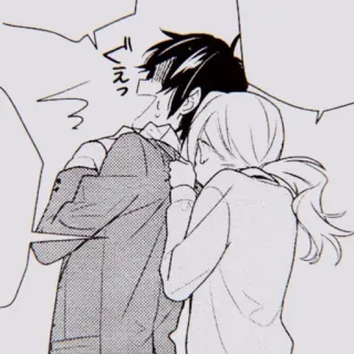 🖤 Anime, Manga, Paar, Liebe, Umarmung telegram sticker