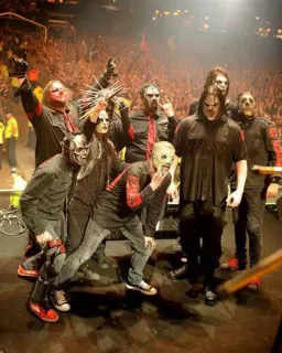 🤘 музыка, метал, slipknot, группа, маски, концерт telegram sticker