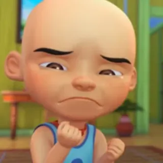🏁 Upin мультфильм, грустный, плачущий, мальчик, ребенок, Упин telegram sticker