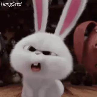 😕 Snowball The Secret Life of Pets HangSeed rabbit, bunny, cute, cartoon, snowball, annoyed, funny, animation telegram sticker