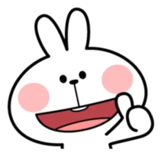 👍 rabbit, sticker, cartoon, bunny, cute telegram sticker