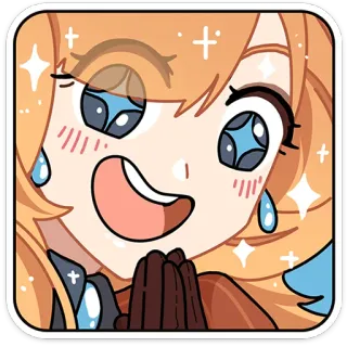 ⭐ Anime, Cartoon, Schattig, Kawaii, Glitter, Personage whatsapp sticker