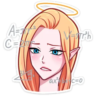 🤓 angel, blonde, equations, math, science, sticker whatsapp sticker