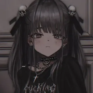 ❤️ FUCKING Anime, Goth, Totenkopf, Emo, Mädchen telegram sticker