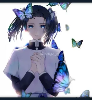 😭 Shinobu Kocho Demon Slayer indigo_nuit Anime, Shinobu Kocho, Demon Slayer, Borboleta, Mangá, Feminino telegram sticker