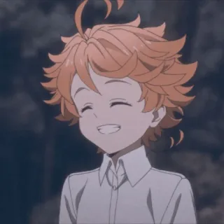 ⛓ Emma The Promised Neverland Anime, The Promised Neverland, Emma, Sonrisa, Dibujos animados, Personaje telegram sticker