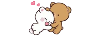 🍼 ursos, fofo, desenho animado, amor, abraço, kawaii telegram sticker