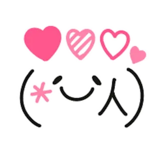 😁 coeurs, kawaii, émoticône, amour, mignon whatsapp sticker