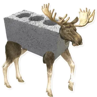 🦌 alce, animale, mattone, divertente, cartoni animati, strano, umorismo, astratto telegram sticker