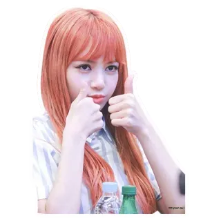 ✨ Lisa kpop, pulgar arriba, mujer, cantante, ídolo, persona telegram sticker