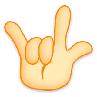🤟 Gest ręki, Rock on, Rogi, Język migowy, Emoji telegram sticker