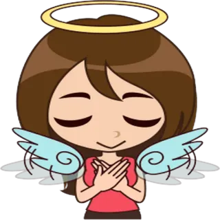 😇 ангел, нимб, крылья, мультик, милый, персонаж telegram sticker