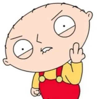 🖕 Stewie Griffin Family Guy Stewie Griffin, Family Guy, Cartoon, Beleidigung, Obszöne Geste telegram sticker