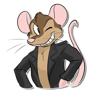 😉 mouse, cartoon, animal, character, jacket, rodent telegram sticker
