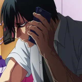 ⚓️ anime, telefone, chateado, bravo, cansado telegram sticker