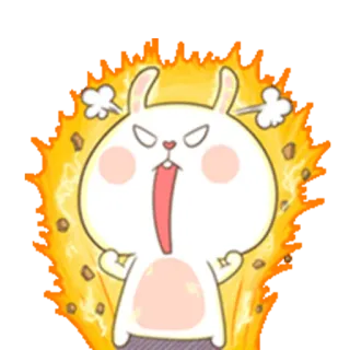 😡 wütend, Hase, Cartoon, frustriert, verärgert, Ausdruck, Emotion telegram sticker