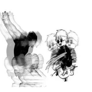 🎴 bosquejo, dibujo, blanco y negro, arte telegram sticker