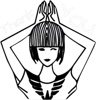 🙏 Thank You dankjewel, illustratie, vrouw, dankbaarheid, sticker, cartoon telegram sticker