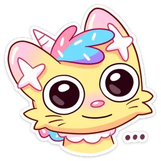 🤩 ... gato, desenho animado, fofo, animal, kawaii, adesivo, emoji whatsapp sticker