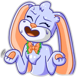 😅 заяц, потеет, мультяшный, животное, машет, измученный telegram sticker