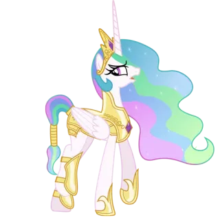 🗡 Princess Celestia My Little Pony principessa, celestia, pony, armatura, reale, cartone animato, magia telegram sticker