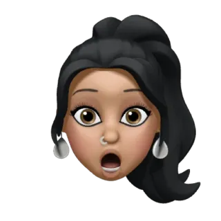 👀 geschockt, Überraschung, Erstaunen, Cartoon, Emoji, Frau whatsapp sticker