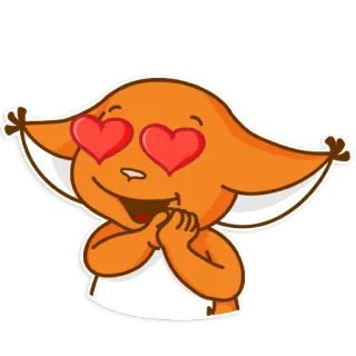 😍 cartoon, love, heart, orange, character, emotions telegram sticker