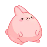 🫠 konijn, boos, schattig, roze, cartoon telegram sticker