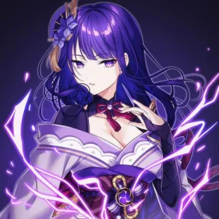 🧡 Raiden Shogun Genshin Impact anime, video game, genshin impact, raiden shogun, purple telegram sticker