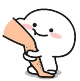😬 Dibujo animado, Pierna, Lindo, Abrazo, Personaje de dibujos animados whatsapp sticker