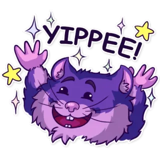 ✨ YIPPEE! хомяк, ура, счастливый, милый, животное, блеск telegram sticker