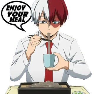 🍝 Shoto Todoroki My Hero Academia ENJOY YOUR MEAL Anime, Essen, Essen, Charakter, Manga, Shonen telegram sticker